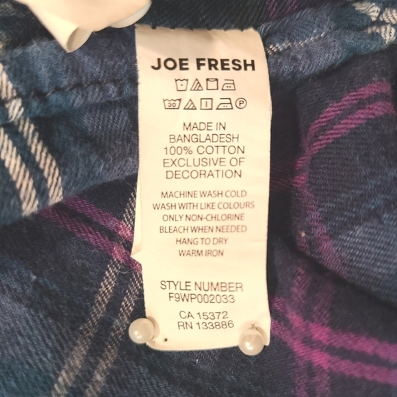 JOE FRESH OVERSIZED FLANNEL SHIRT SZ/1X PLAID BUTTON DOWN WOMENS - Picture 8 of 9